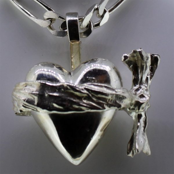 Coeur bandeau massif argent